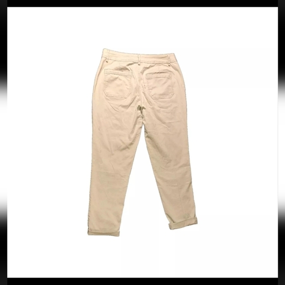 Maurices Slouchy Chino Womens Khaki Pants Size 8 Tapered Leg Rolled Hem B21#2 - Picture 2 of 7